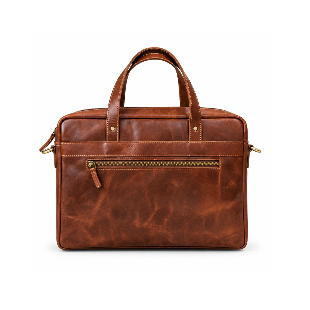 Premium Vintage Brown Leather Briefcase – Luxury Business & Laptop Bag