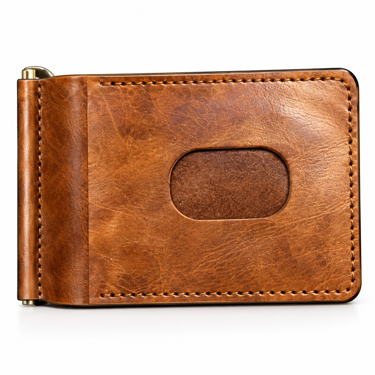 Premium Vintage Leather Money Clip Wallet