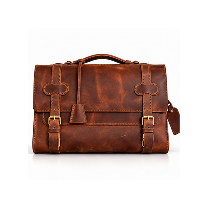 Premium Vintage Brown Leather Executive Briefcase – Heritage Luxury Collection